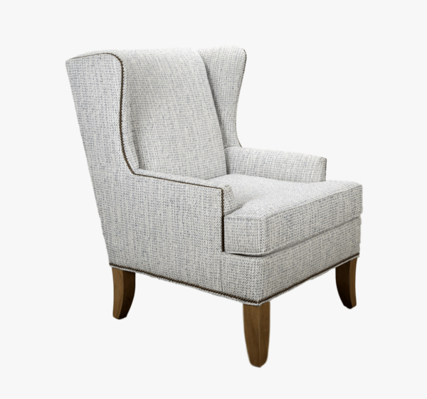 Contemporary High-Back Fabric Armchair