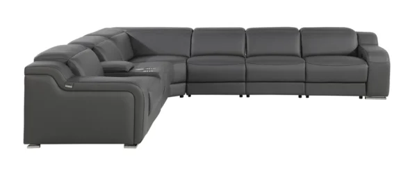 Tahari - Piece Top Grain Leather Power Reclining Sectional - Image 2