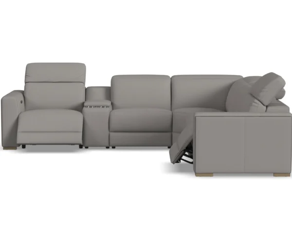 Aurora Leather Power Headrest Power Reclining Sectional