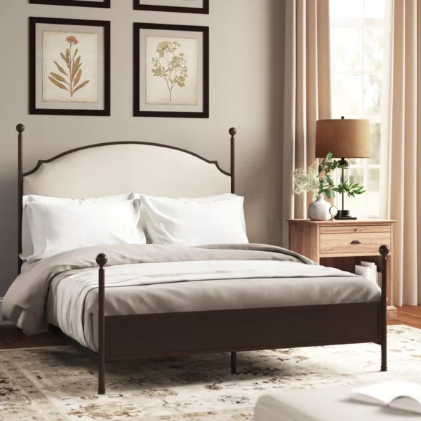 Marinez Upholstered Metal Standard Bed