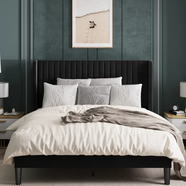 Candler Upholstered Platform Bed with Wingback