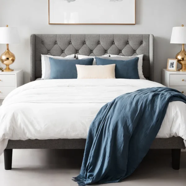 Walace Upholstered Wingback Bed