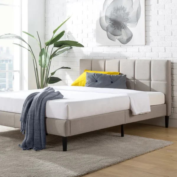 Suhavi Contemporary Modern Tufted Upholstered Low Profile Platform Bed
