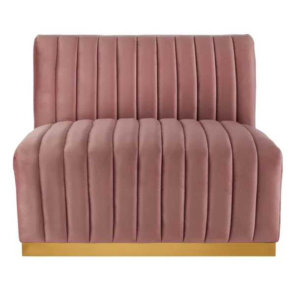 Conjure Channel Tufted Performance Velvet 4-Piece Sectional - Gold Dusty Rose - Image 10