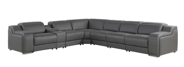 Tahari - Piece Top Grain Leather Power Reclining Sectional - Image 11