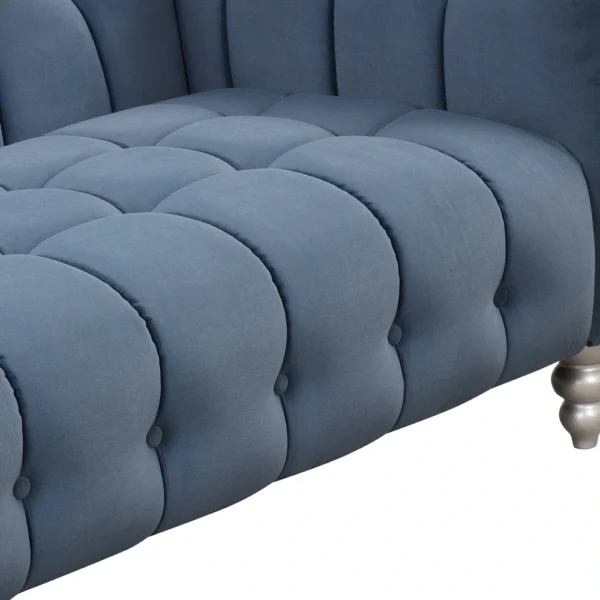 Modern 3-piece sofa set with solid wood legs, buttoned tufted backrest, Dutch fleece upholstered sofa set - Image 11
