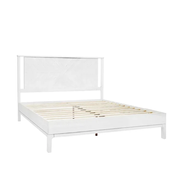 Vivian Solid Wood Platform Bed with Headboard, Rustic Bed Frame - Image 11