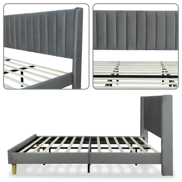 Eriksay Low Profile Upholstered Platform Bed with Winback Headboard - Image 11