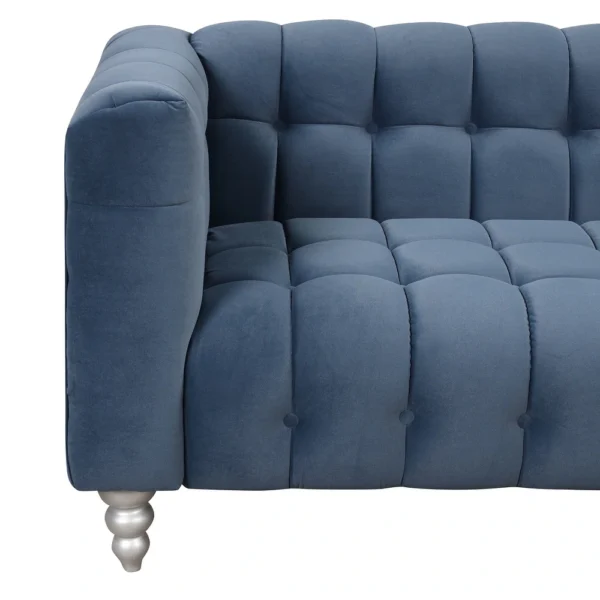 Modern 3-piece sofa set with solid wood legs, buttoned tufted backrest, Dutch fleece upholstered sofa set - Image 12