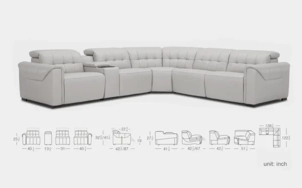 Ostro Modern Motion Reclining Sectional - Image 12