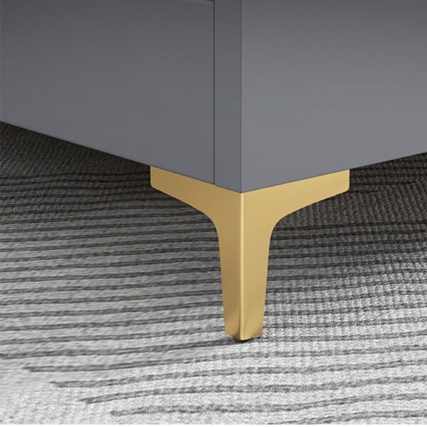 Modern Solid Wood Standard Bed Headboard Bed Frame with Golden Legs - Image 13