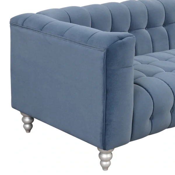 Modern 3-piece sofa set with solid wood legs, buttoned tufted backrest, Dutch fleece upholstered sofa set - Image 13