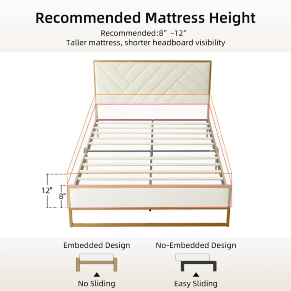 Sheila Upholstered Platform Bed with Velvet Tufted Headboard - Image 13