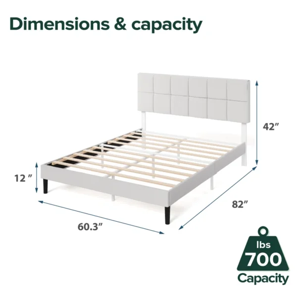 Suhavi Contemporary Modern Tufted Upholstered Low Profile Platform Bed - Image 13