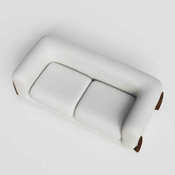 Breathable Beige Wool Sofa Love Seat Minimalist Couch - Image 11