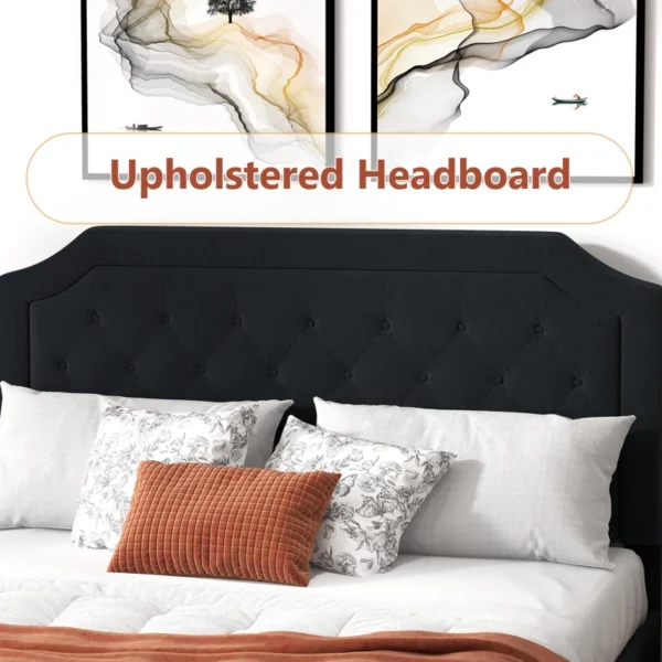 Onua Upholstered Platform Bed With Tufted Headboard and Wooden Frame - Image 13