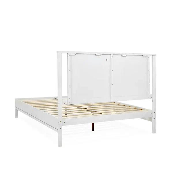 Vivian Solid Wood Platform Bed with Headboard, Rustic Bed Frame - Image 15