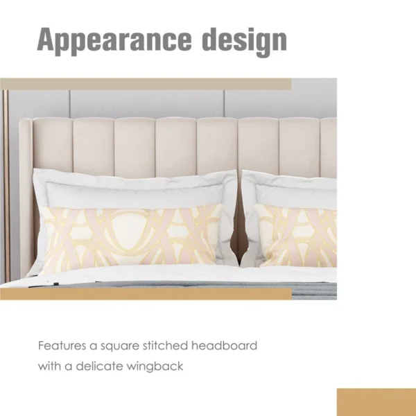 Eriksay Low Profile Upholstered Platform Bed with Winback Headboard - Image 15