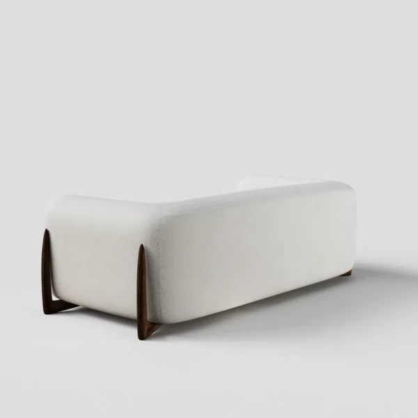 Breathable Beige Wool Sofa Love Seat Minimalist Couch - Image 12