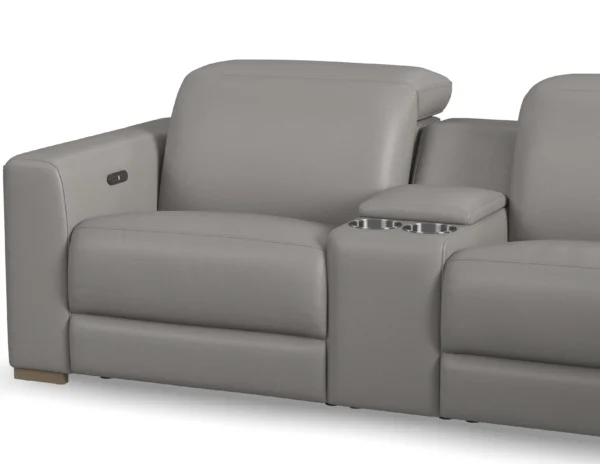 Aurora Leather Power Headrest Power Reclining Sectional - Image 14