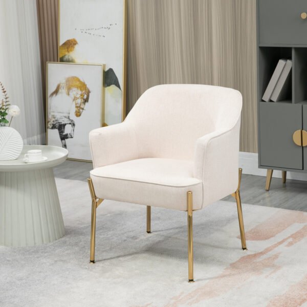 Armchair with Gold Metal Legs - Image 8