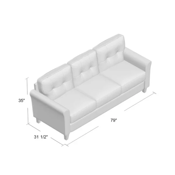 Kouchouk Linen Flared Arm Sofa - Image 2