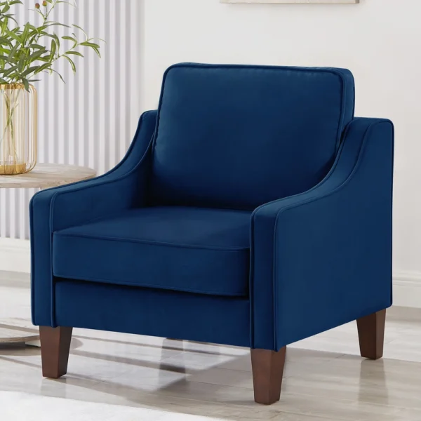 Modern Upholstered Sofa with Wooden Legs for Living Room - Image 2