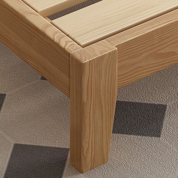 Scandinavian Ash Panel Bed Natural Upholstered Bed Frame with Mattress - Image 4