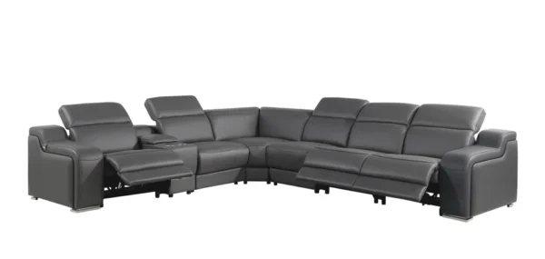 Tahari - Piece Top Grain Leather Power Reclining Sectional - Image 3