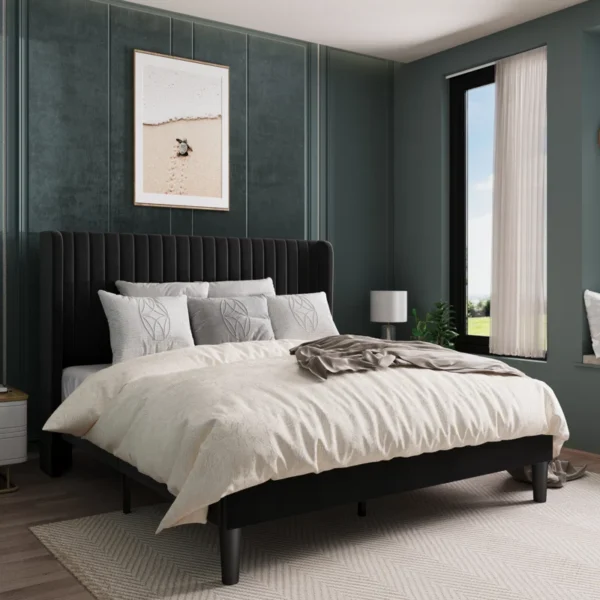Candler Upholstered Platform Bed with Wingback - Image 2