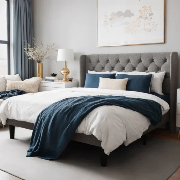 Walace Upholstered Wingback Bed - Image 2
