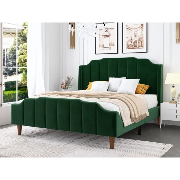Malalia Upholstered Wingback Bed - Image 3