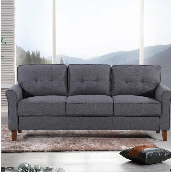 Kouchouk Linen Flared Arm Sofa - Image 3
