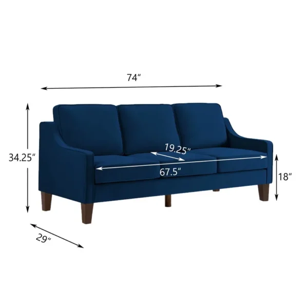 Modern Upholstered Sofa with Wooden Legs for Living Room - Image 10