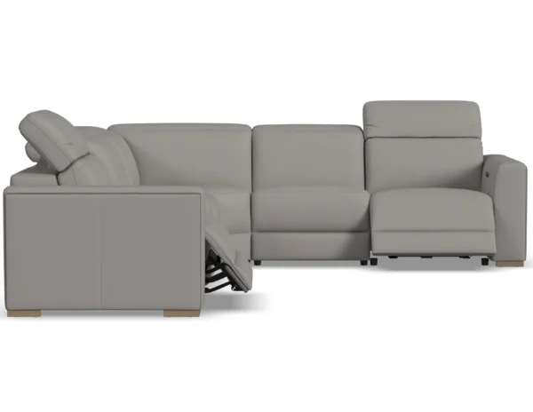 Aurora Leather Power Headrest Power Reclining Sectional - Image 2