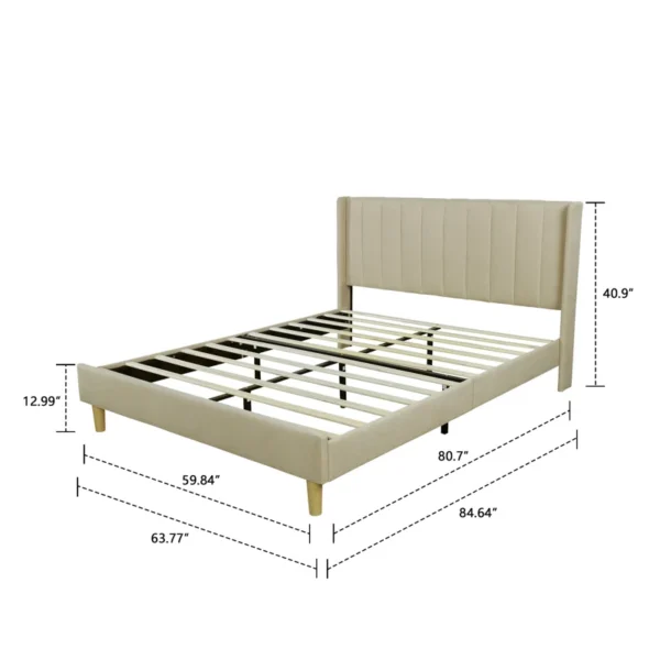 Eriksay Low Profile Upholstered Platform Bed with Winback Headboard - Image 3