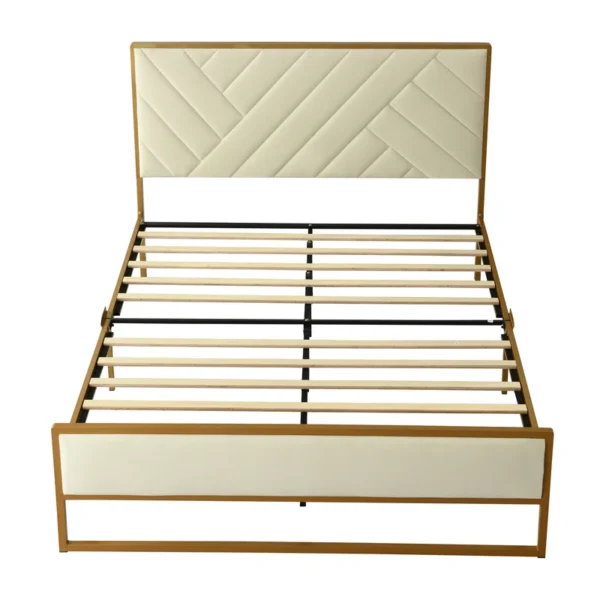 Sheila Upholstered Platform Bed with Velvet Tufted Headboard - Image 3