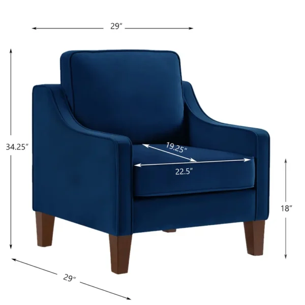 Modern Upholstered Sofa with Wooden Legs for Living Room - Image 3