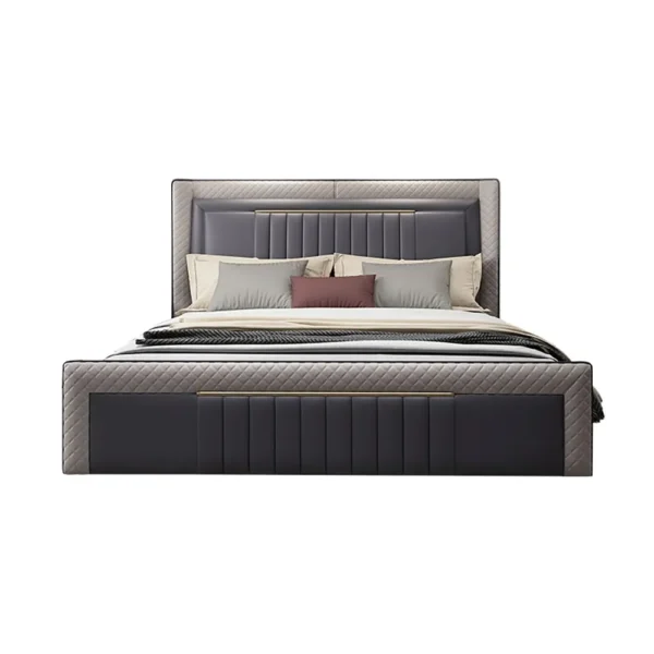 Modern Upholstered Cal King Bed Platform Bed Frame with Wingback Headboard - Image 4