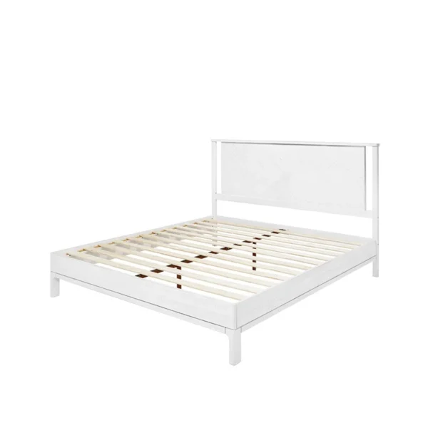 Vivian Solid Wood Platform Bed with Headboard, Rustic Bed Frame - Image 4