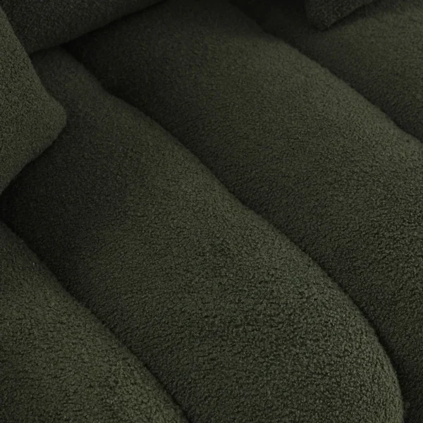 Premium teddy velvet oversized cushioned 3-seater sofa - Green - Image 4