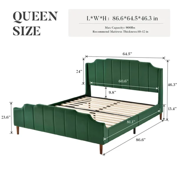 Malalia Upholstered Wingback Bed - Image 5