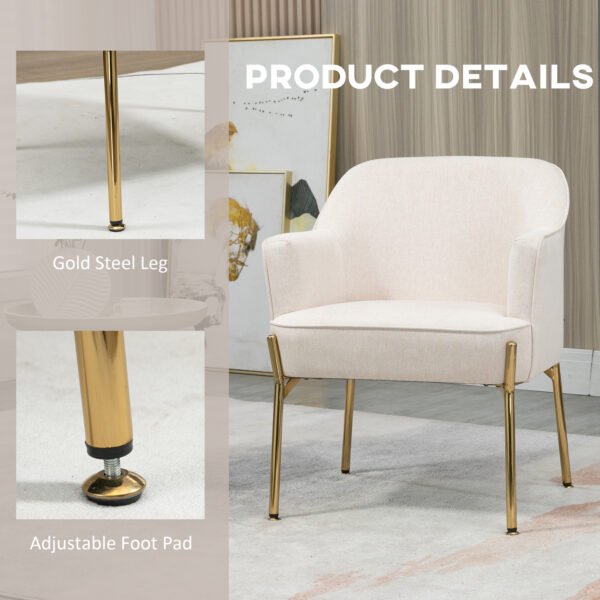 Armchair with Gold Metal Legs - Image 5