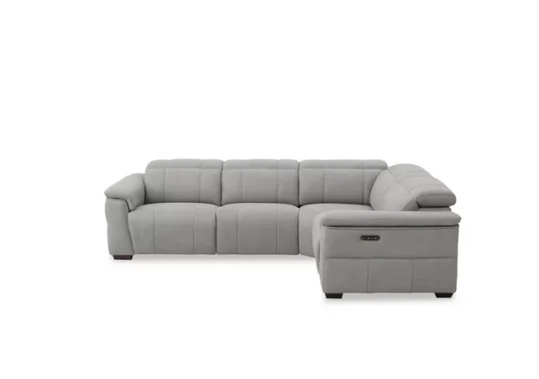 Fabric Double Power Recliner Corner Sofa with Power Headrests - Image 5