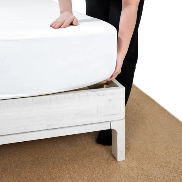 Vivian Solid Wood Platform Bed with Headboard, Rustic Bed Frame - Image 5