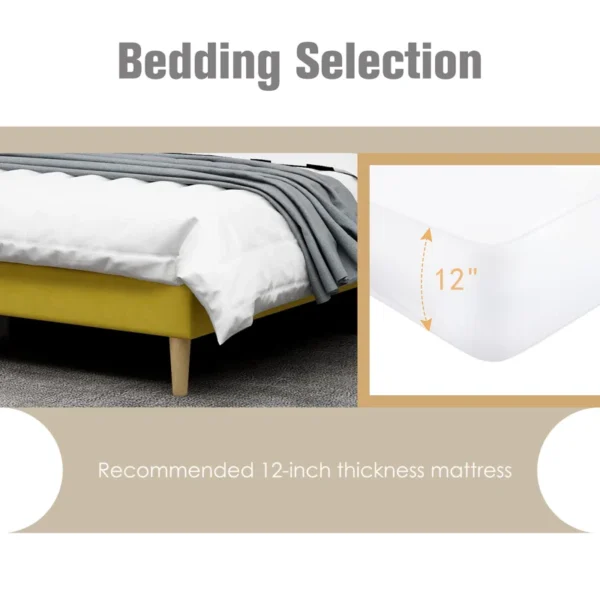 Eriksay Low Profile Upholstered Platform Bed with Winback Headboard - Image 5