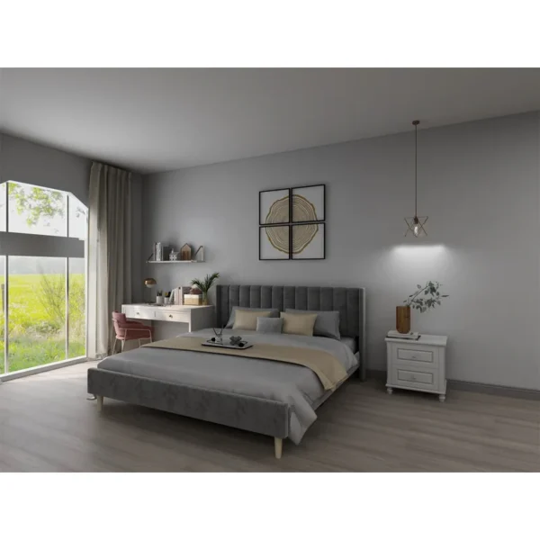 Eriksay Low Profile Upholstered Platform Bed with Winback Headboard - Image 5