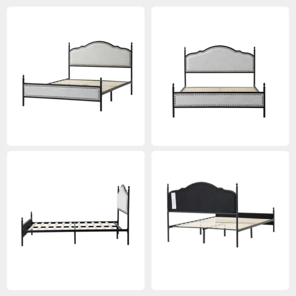 Alaja Upholstered Platform Metal Four Poster Bed - Image 5