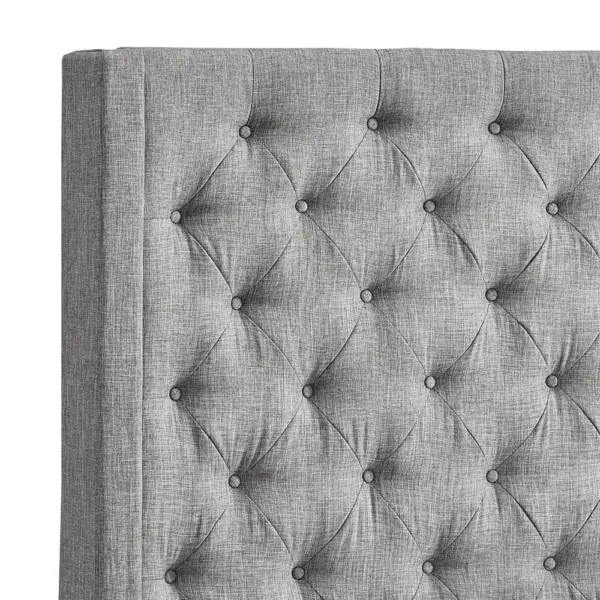 Naples Wingback Button Tufted Tall Headboard Bed - Image 2