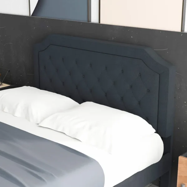 Onua Upholstered Platform Bed With Tufted Headboard and Wooden Frame - Image 4